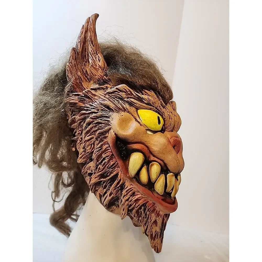 Vintage 2003 Paper Magic Group Bug Eye Werewolf Wolf Man Halloween Mask Don Post